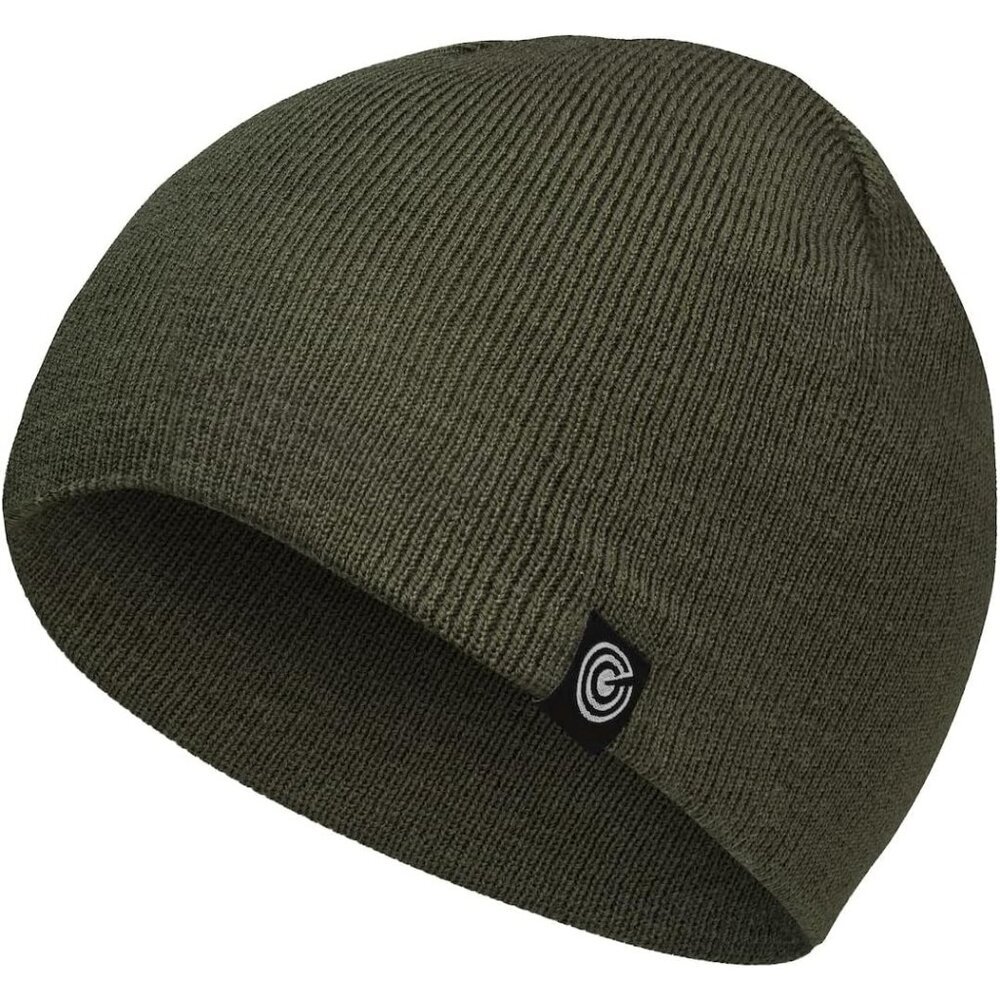 Unisex Forest Green 100% Acrylic Ribbed Knit Warm and Durable Winter Beanie Cap